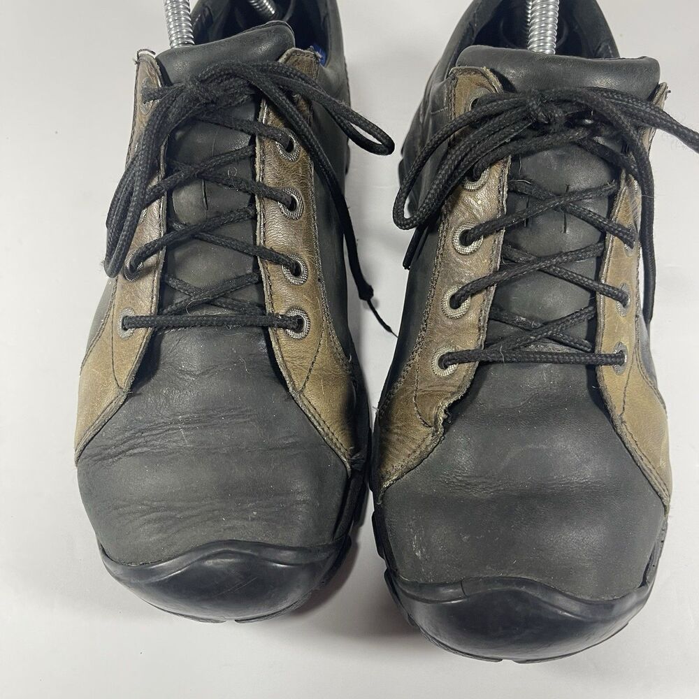 Keen Men's Low Hiking Walking Shoes - Black/Olive Leather - Size 9.5 - Picture 4 of 15